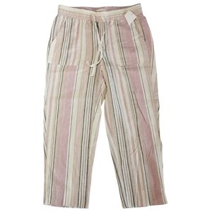 NWT Land 'n Sea Linen Blend Straight Leg High Waist Capris Lavender/White - Sz S